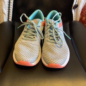 Asics Ortholite Running Sneaker Blue and Pink